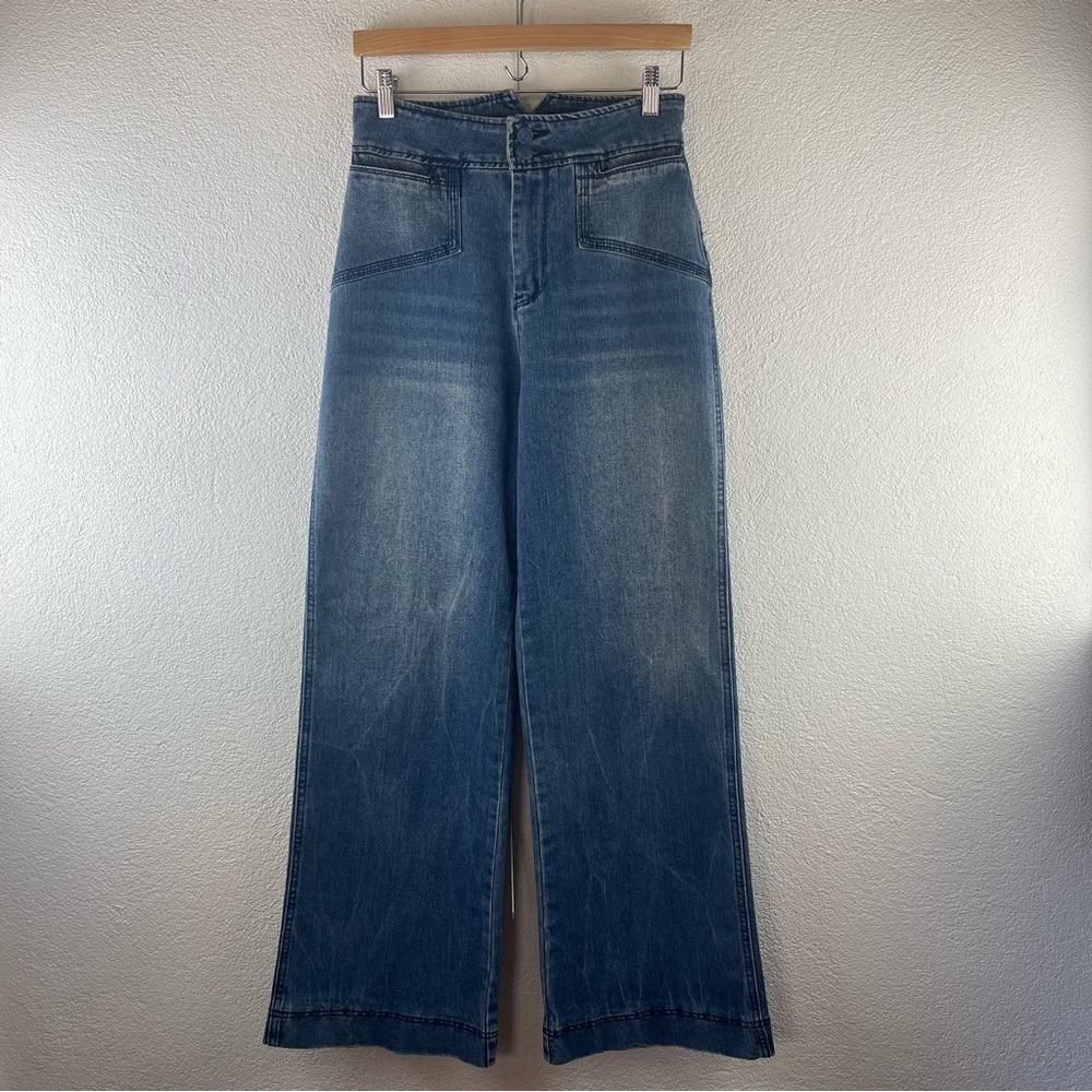Revolve l 27 House of Harlow Retro 70s High Rise Wide Leg Pocket Denim Pant Jean